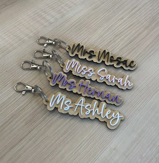 Teacher Name Keychain