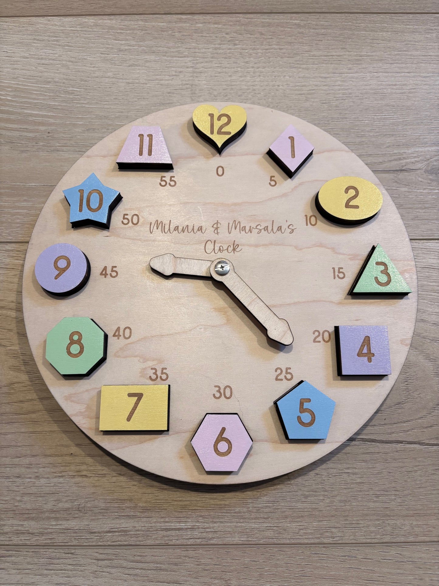 Child's Wooden Puzzle Clock