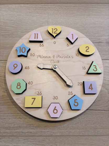 Child's Wooden Puzzle Clock