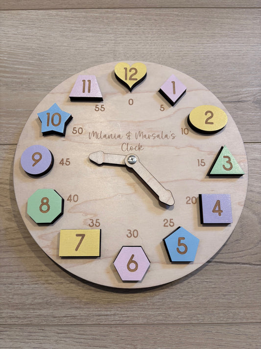 Child's Wooden Puzzle Clock