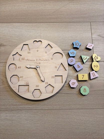 Child's Wooden Puzzle Clock